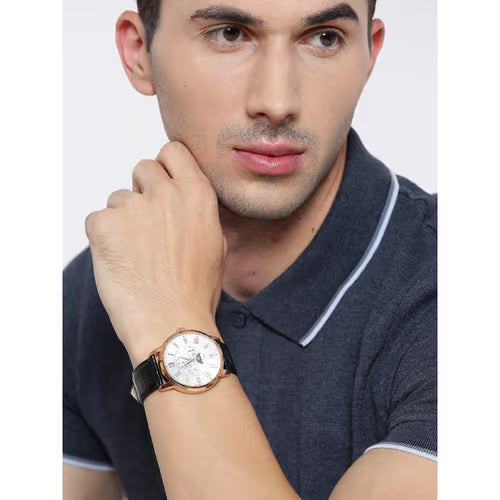 Guess Delancy Quartz Silver Dial Black Leather Strap Watch For Men - W0870G2 Buy Now By Guess