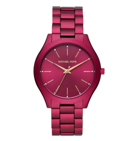 Michael Kors Slim Runway Red Dial Red Steel Strap Watch For Women - MK4505 Buy Now By Michael Kors