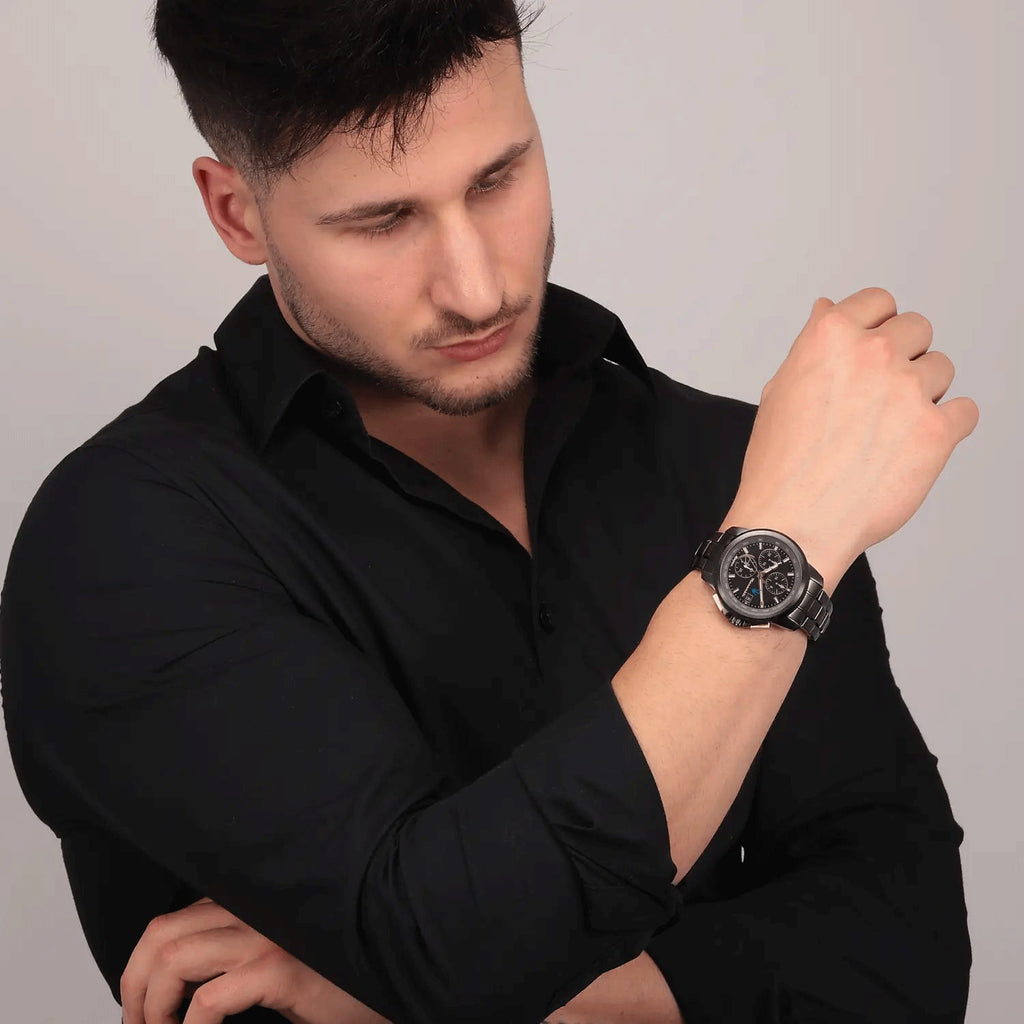 Maserati Successo Solar Black Dial Grey Steel Strap Watch For Men - R8873645001 Buy Now By Maserati