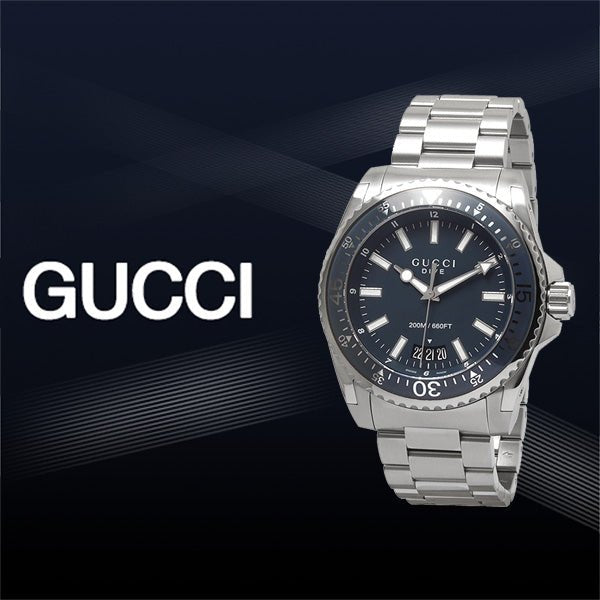 Gucci Dive Analog Blue Dial Silver Steel Strap Watch For Men - YA136203 Buy Now By Gucci