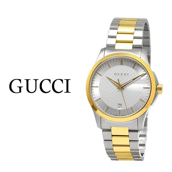 Gucci G Timeless Silver Dial Two Tone Steel Strap Watch For Men - YA126474 Buy Now By Gucci