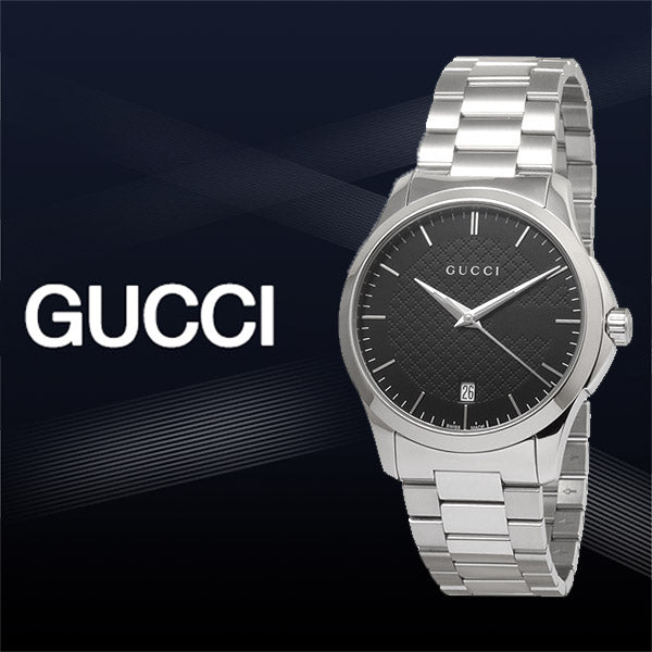 Gucci G Timeless Black Dial Silver Steel Strap Unisex Watch - YA126457 Buy Now By Gucci