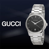 Gucci G Timeless Black Dial Silver Steel Strap Unisex Watch - YA126457 Buy Now By Gucci