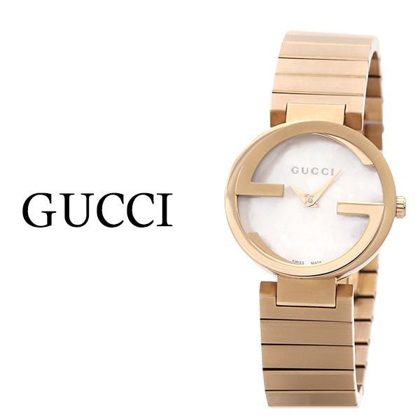 Gucci G Interlocking Mother of Pearl Dial Rose Gold Steel Strap Watch For Women - YA133515 Buy Now By Gucci