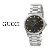 Gucci G Timeless Black Dial Silver Steel Strap Watch For Women - YA1264029 Buy Now By Gucci