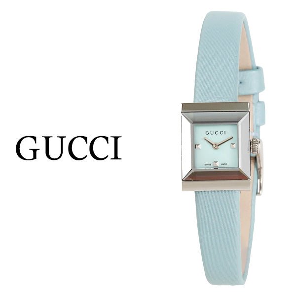 Gucci G-Frame Pastel Blue Mother of Pearl Dial Blue Leather Strap Watch For Women - YA128531 Buy Now By Gucci