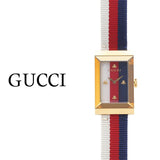 Gucci G-Frame Mother of Pearl Dial White Blue Red Nylon Strap Watch For Women - YA147405 Buy Now By Gucci