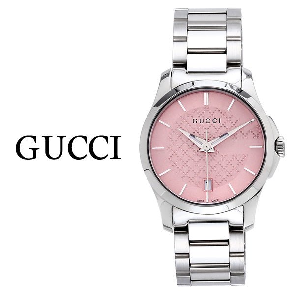 Gucci G Timeless Pink Dial Silver Steel Strap Watch For Women - YA126524 Buy Now By Gucci