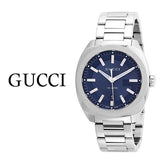Gucci GG2570 Quartz Blue Dial Silver Steel Strap Watch For Men - YA142303 Buy Now By Gucci