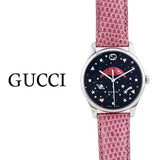 Gucci G-Timeless Moonphase Black Dial Pink Leather Strap Watch For Women - YA1264046 Buy Now By Gucci