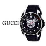 Gucci Dive Feline Black Dial Black Rubber Strap Watch For Men - YA136320 Buy Now By Gucci