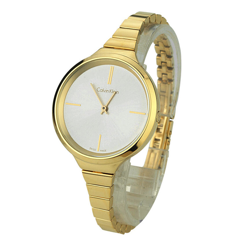 Calvin Klein Lively White Dial Gold Steel Strap Watch for Women - K4U23526 Buy Now By Calvin Klein