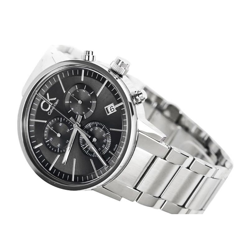Calvin Klein Post Minimal Chronograph Black Dial Silver Steel Strap Watch for Men - K7627161 Buy Now By Calvin Klein