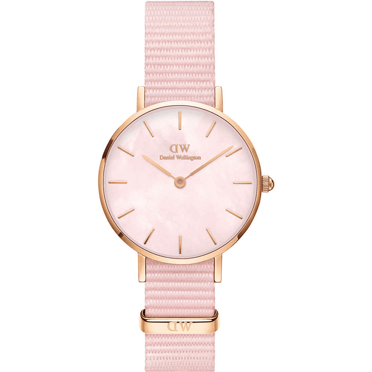 Daniel Wellington Petite Mother of Pearl Pink Dial Pink Nylon Strap Watch For Women - DW00100512 Buy Now By Daniel Wellington