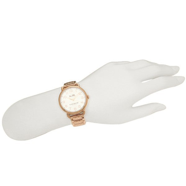Coach Delancey White Dial Rose Gold Steel Strap Watch for Women - 14502497 Buy Now By Coach