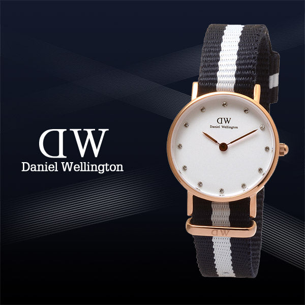 Daniel Wellington Classy Glasgow White Dial Two Tone Nylon Strap Watch For Women - DW00100066 Buy Now By Daniel Wellington
