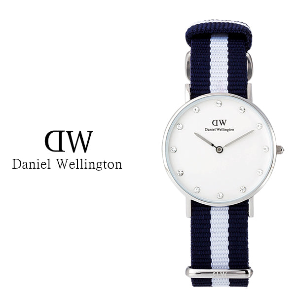 Daniel Wellington Classy Glasgow White Dial Two Tone Nylon Strap Watch For Women - DW00100082 Buy Now By Daniel Wellington