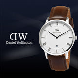 Daniel Wellington Dapper Bristol White Dial Brown Leather Strap Watch For Women - DW00100090 Buy Now By Daniel Wellington