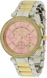 Michael Kors Parker Pink Dial Two Tone Steel Strap Watch for Women - MK6140 Buy Now By Michael Kors