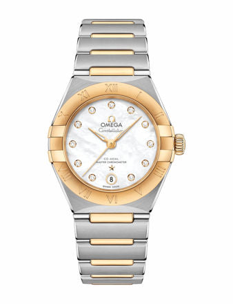 Omega Constellation Manhattan Mother of Pearl Dial Two Tone Steel Strap Watch for Women - 131.20.28.60.55.002 Buy Now By Omega