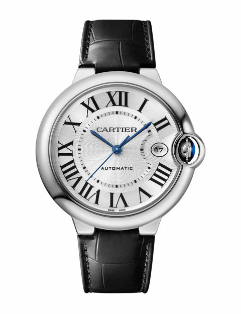 Cartier Ballon Bleu De Cartier Silver Dial Black Leather Strap Watch for Women - WSBB0030 Buy Now By Cartier