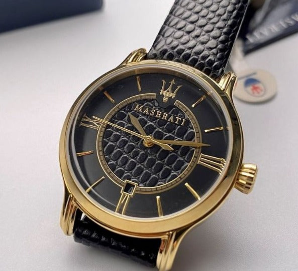 Maserati Epoca Black Dial Black Leather Strap Watch For Women - R8851118501 Buy Now By Maserati