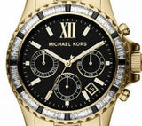 Michael Kors Everest Chronograph Black Dial Gold Steel Strap Watch For Women - MK5828 Buy Now By Michael Kors