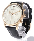 Emporio Armani Classic Chronograph White Dial Black Leather Strap Watch For Men - AR1892 Buy Now By Emporio Armani