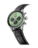 Breitling Navitimer B01 Chronograph 43 Green Dial Black Leather Strap Watch for Men - AB0138241L1P1 Buy Now By Breitling