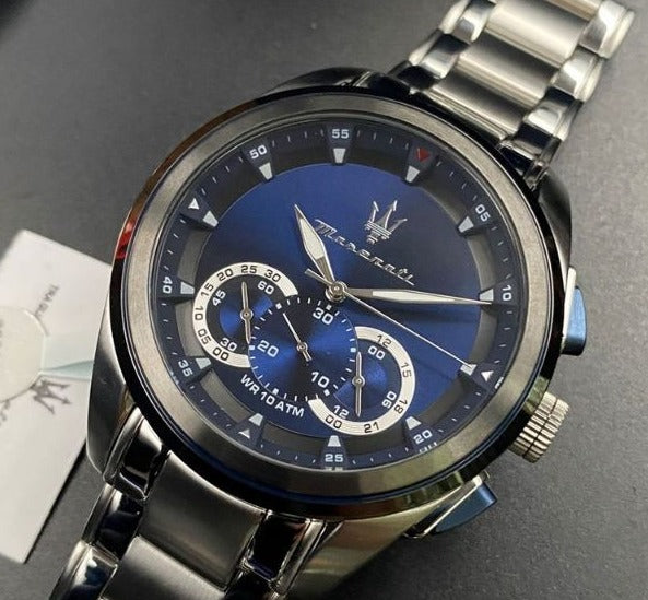 Maserati Traguardo Chronograph 45mm Blue Dial Stainless Steel Watch For Men - R8873612014 Buy Now By Maserati