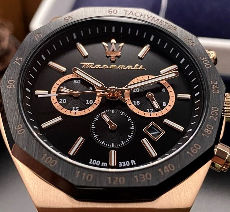 Maserati Stile Black Matte Dial Black Leather Strap Watch For Men - R8871642001 Buy Now By Maserati