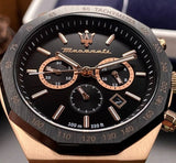 Maserati Stile Black Matte Dial Black Leather Strap Watch For Men - R8871642001 Buy Now By Maserati