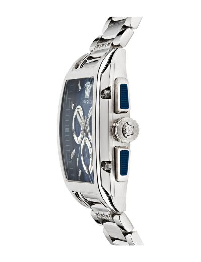 Versace Dominus Chronograph Blue Dial Silver Steel Strap Watch For Men - VE6H00423 Buy Now By Versace