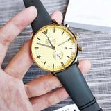 Emporio Armani Gianni Beige Dial Grey Leather Strap Watch For Men - AR0386 Buy Now By Emporio Armani