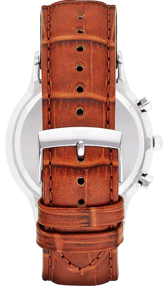 Emporio Armani Renato Chronograph Green Dial Brown Leather Strap Watch For Men - AR2493 Buy Now By Emporio Armani