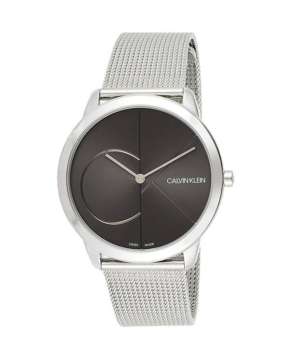 Calvin Klein Minimal Black Dial Silver Mesh Bracelet Watch for Men - K3M21123 Buy Now By Calvin Klein