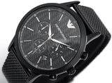 Emporio Armani Renato Chronograph Black Dial Black Mesh Bracelet Watch For Men - AR2498 Buy Now By Emporio Armani