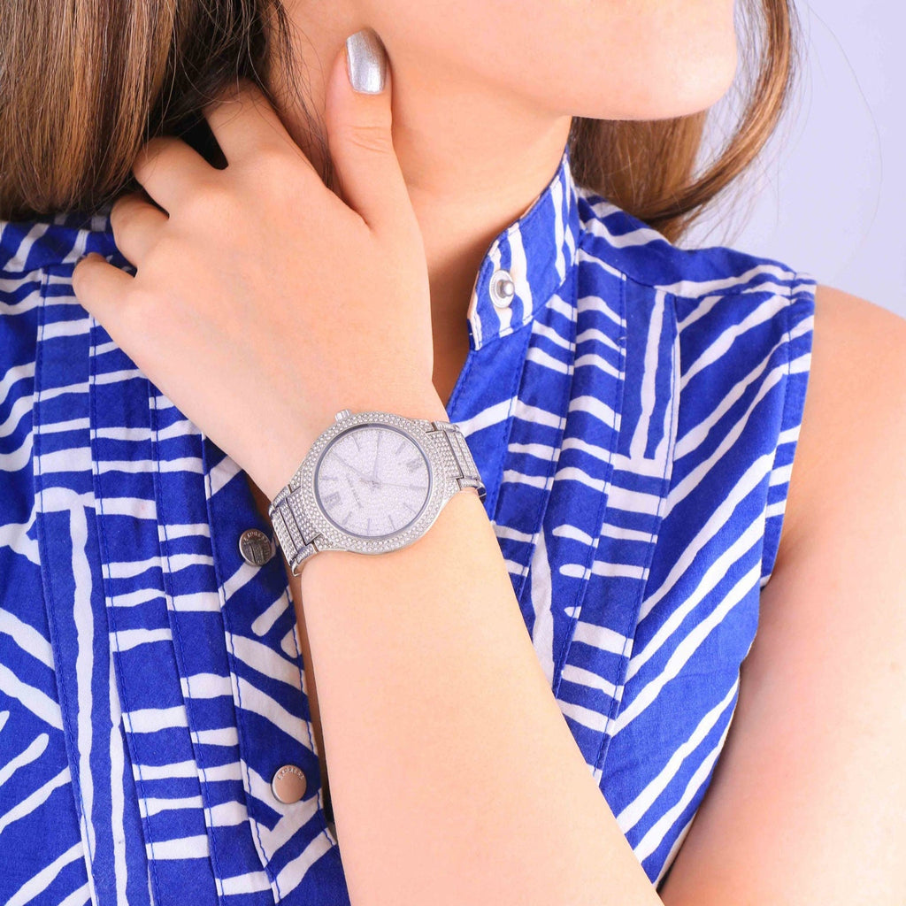 Michael Kors Kerry Crystal Pave Silver Dial Silver Steel Strap Watch For Women - MK3359 Buy Now By Michael Kors