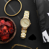 Michael Kors Gabbi Crystals Gold Dial Gold Steel Strap Watch For Women - MK3985 Buy Now By Michael Kors