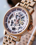 Fossil Boyfriend Automatic Skeleton Rose Gold Dial Rose Gold Steel Strap Watch for Women - ME3065 Buy Now By Fossil