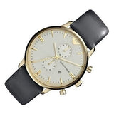 Emporio Armani Gianni Beige Dial Grey Leather Strap Watch For Men - AR0386 Buy Now By Emporio Armani