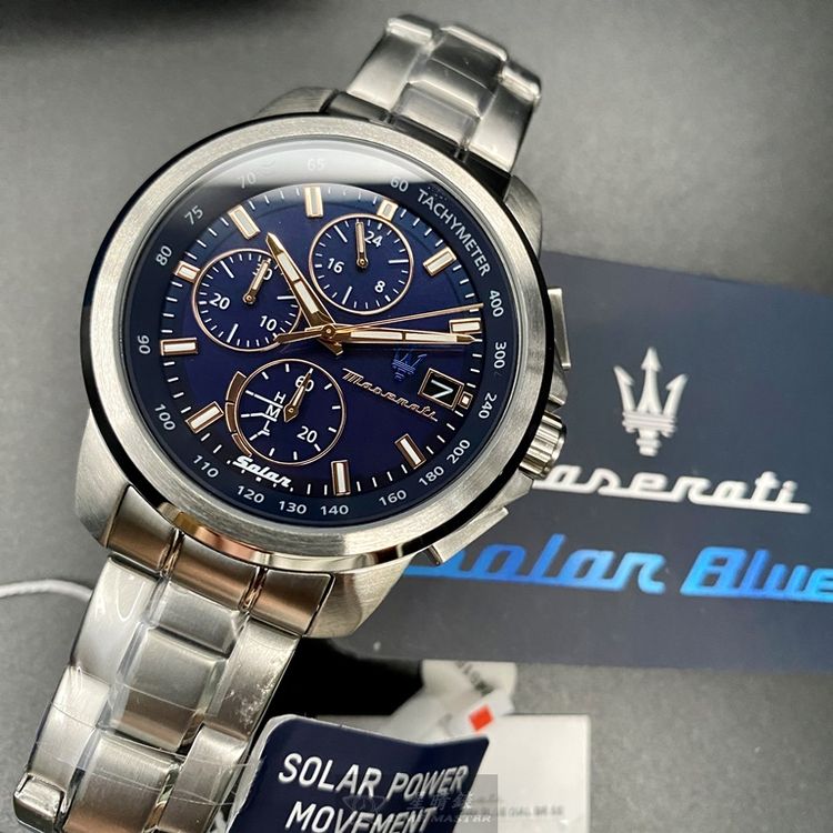 Maserati Successo 44mm Solar Blue Stainless Steel Watch For Men - R8873645004 Buy Now By Maserati