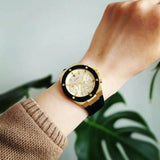 Guess Athena Gold Dial Black Rubber Strap Watch For Women - GW0030L2 Buy Now By Guess