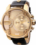 Diesel Mr Daddy Gold Dial Black Leather Strap Watch For Men - DZ7363 Buy Now By Diesel