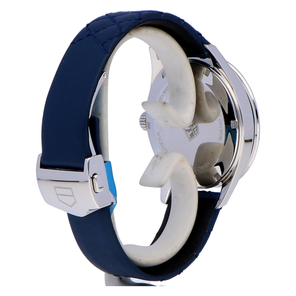 Tag Heuer Carrera Quartz Diamonds Blue Dial Blue Leather Strap Watch for Women - WAR1114.FC6391 Buy Now By Tag Heuer