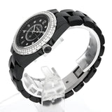 Chanel J12 Diamonds Ceramic Black Dial Black Steel Strap Watch for Women - J12 H3108 Buy Now By Chanel