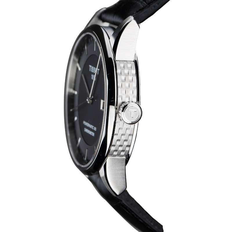 Tissot T Classic Luxury Powermatic 80 Black Dial Black Leather Strap Watch For Men - T086.408.16.051.00 Buy Now By Tissot
