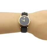 Movado Museum Classic Black Dial Black Leather Strap Watch For Women - 0607016 Buy Now By Movado