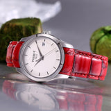 Tissot Couturier White Dial Red Leather Watch For Women - T035.210.16.011.01 Buy Now By Tissot
