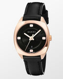Gucci GG2570 Quartz Black Dial Black Leather Strap Watch For Women - YA142509 Buy Now By Gucci
